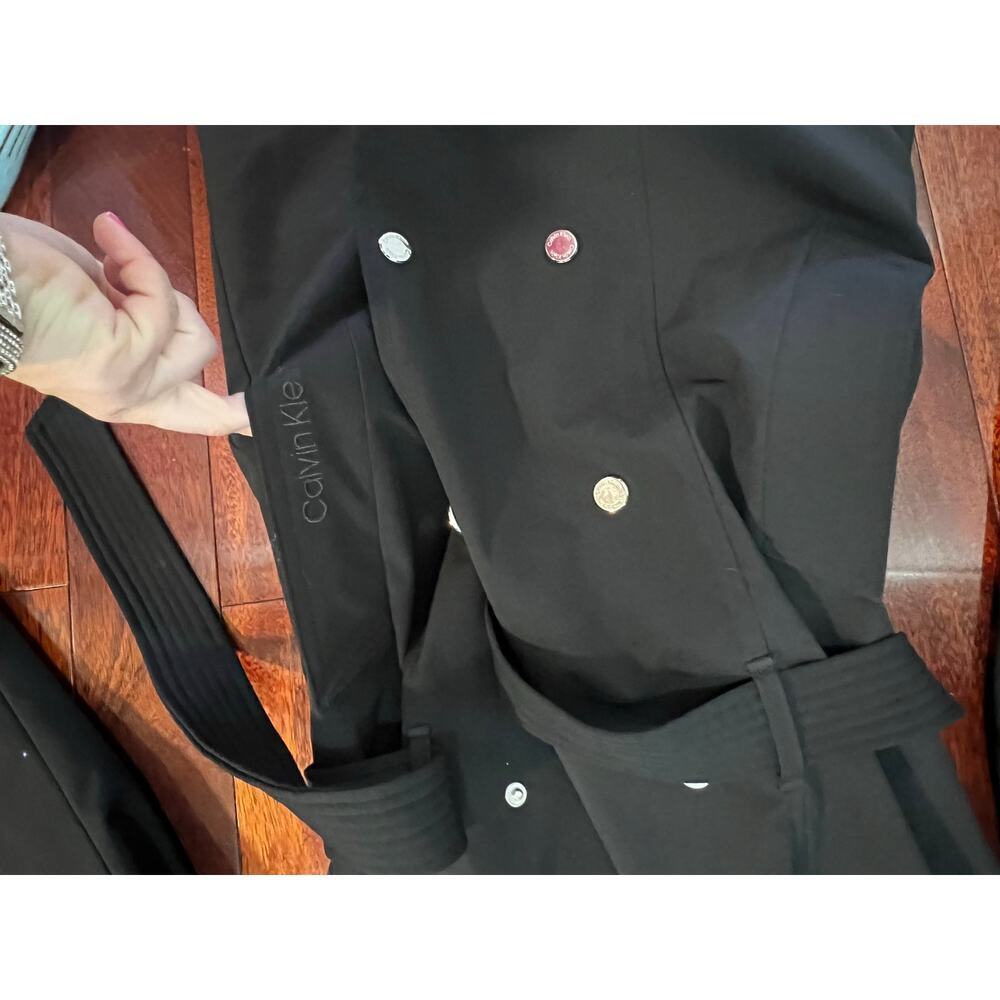 Calvin Klein black waterproof jacket trench coat size M - Picture 8 of 12